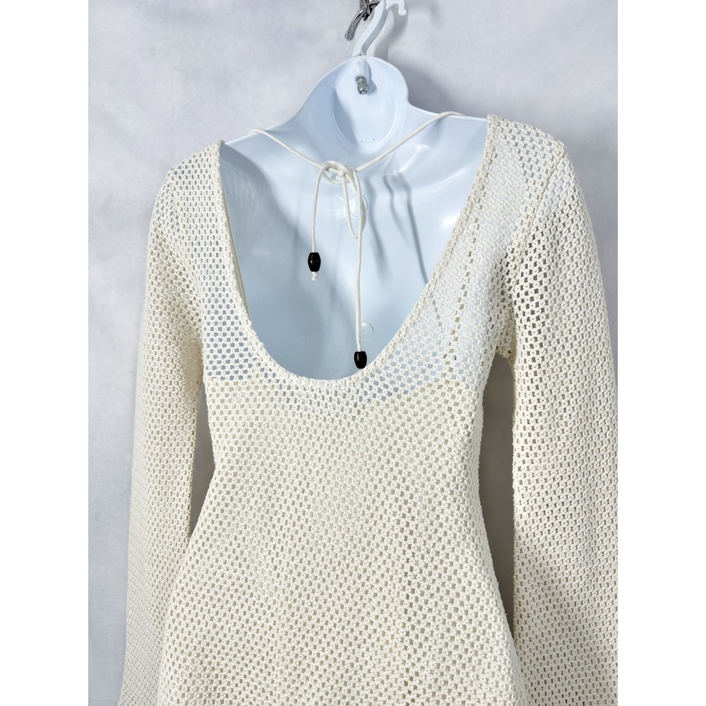 The Wolf Gang Enza Long Sleeve Seashell Crème Mini Dress Women's Size Small NEW - Picture 5 of 12